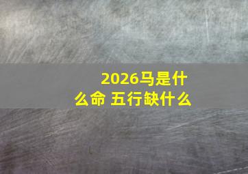 2026马是什么命 五行缺什么